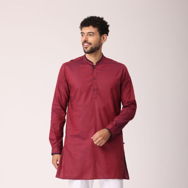 Men Medium kurtha Maroon Color Cotton Kurta