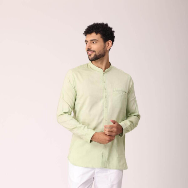 Men Short kurtha Green Color